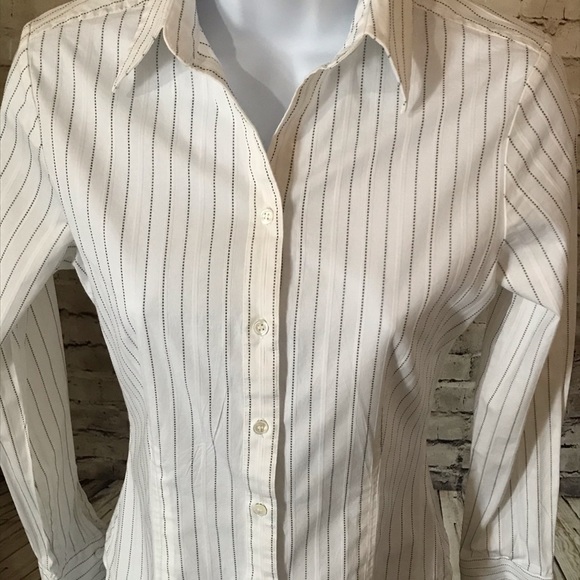 The Limited Button Down Blouse With Pinstripes - Picture 2 of 5